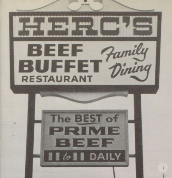 Hercs Beef Buffet - Vintage High School Yearbook Ad (newer photo)
